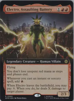 MTG (FOIL) Electro, Assaulting Battery (Extended Art) R Marvel's Spider-Man 260 - Image 1