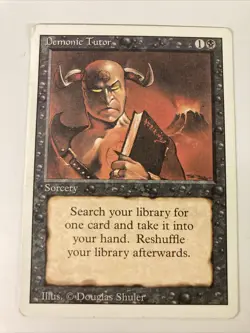 MTG Magic The Gathering Demonic Tutor #105 Revised 1994 LP or Better - Image 1