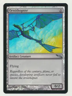 MTG Magic the Gathering Mirrodin FOIL CRIMPED Ornithopter LP Light Play!! A - Image 1