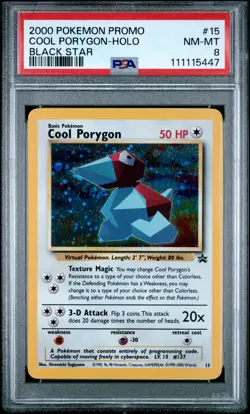 2000 POKEMON PROMO BLACK STAR #15 COOL PORYGON-HOLO PSA 8 - Image 1