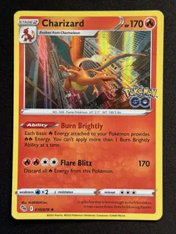 6X Charizard Holo Rare Holo Pokemon GO 010/078 NM Pokemon TCG - Image 2