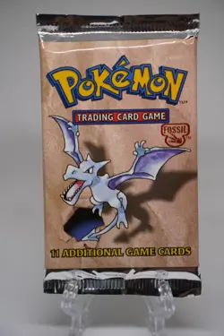 Pokemon WOTC Fossil Unlimited Booster Pack Vintage Sealed TCG Aerodactyl - Image 1