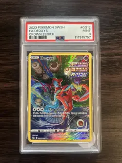 2023 POKEMON SWORD & SHIELD CROWN ZENITH #GG12 FULL ART/DEOXYS PSA 9 - Image 1
