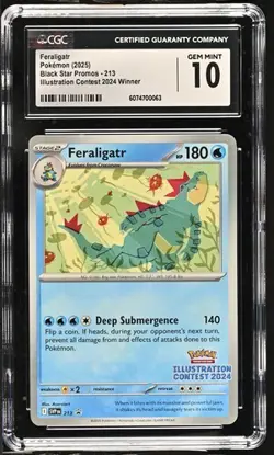 2025 Pokemon SVP EN Illustration Contest 2024 #213 Feraligatr CGC 10 GEM MINT - Image 1