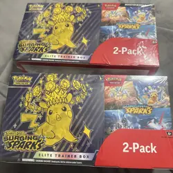 Pokemon TCG SURGING SPARKS - ETB + Booster Bundle Costco 2-Pack Sealed - Image 1