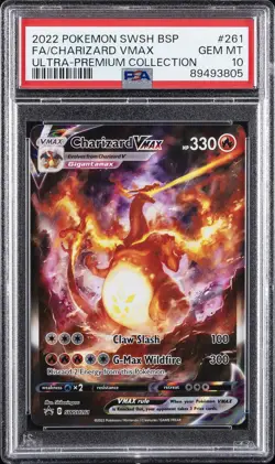 2022 POKEMON SWSH BLACK STAR PROMO #261 FULL ART/CHARIZARD VMAX PSA 10 - Image 1