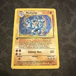 Pokemon TCG Machamp Holo Rare 1st Edition Base Set 8/102 - Image 1