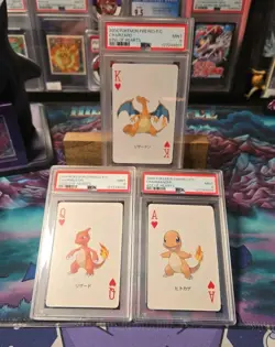 PSA 9 's 2004 Pokemon FireRed Charizard Charmeleon & Charmander Seq Set Poker - Image 1