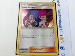 Jessie & James HOLO RARE card 58/68 Sun & Moon Hidden Fates 2019 Trainer Pokemon - Image 2