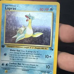 Lapras 10/62 Fossil Holo 1st Edition Pokemon Card - Image 4
