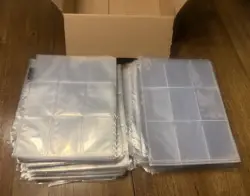 Trading Card 9 Pocket Album Binder Sheets ~375 Ultra Pro MtG Used top loader - Image 1