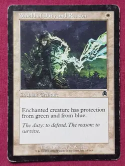 Magic The Gathering APOCALYPSE SHIELD OF DUTY AND REASON white card MTG - Image 1