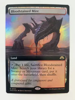 Bloodstained Mire (0463) *FOIL* EXT ART MH3 Modern Horizons 3 MTG NM/MT Cmb Ship - Image 1