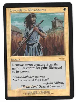 1x FMN Retro Foil Swords to Plowshares MTG Friday Night Magic Promo NM - Image 1