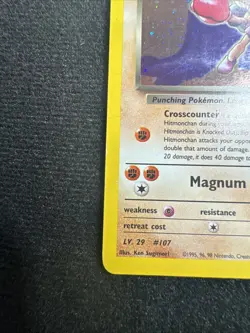 Pokemon Rocket’s Hitmonchan Gym Hero’s Holo Rare 11 Beautiful swirl 🌀 - Image 3