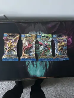 Pokemon TCG XY Breakpoint Sleeved Booster Pack Full Art Set 4 Sealed Packs - Image 1