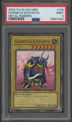 2002 Yu-Gi-Oh! Metal Raiders 1st Ed Garnecia Elefantis #MRD-125 (PSA 9) - Image 1