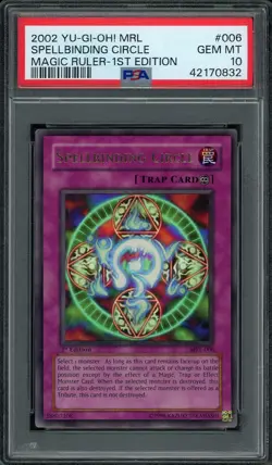 2002 Yu-Gi-Oh! MRL-006 1st Edition Spellbinding Circle PSA 10 GEM MINT - Image 1