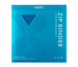 Vault X Neon Blue Exo Tec Zip Binder 12 Pocket Side Loading Holds 480 Cards - Image 1