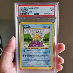 Pokemon Cards: Base Set Shadowless Common: Squirtle 63/102 PSA 7 Free Shipping - Image 1
