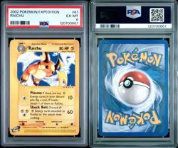 2002 POKEMON EXPEDITION 61 RAICHU EXCELLENT-MINT PSA 6 - Image 3