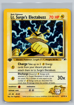 Pokemon Lt. Surge's Electabuzz 6/132 Gym Heroes-1st Edition Holo LP - Image 1