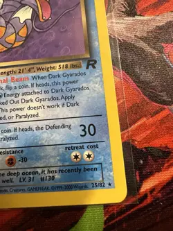 VTG Pokemon TCG Dark Gyarados 25/82 1st Edition Team Rocket Non-Holo Rare - Image 4