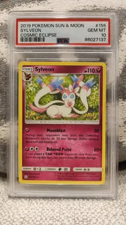 PSA 10 Sylveon 155/236 Non-Holo, 2019 Pokemon Sun & Moon Cosmic Eclipse LOW POP - Image 4