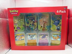 2 Pack Pokemon TCG: Scarlet & Violet 151 4 Mini Tins + 4 Promo Cards Box Pack - Image 1