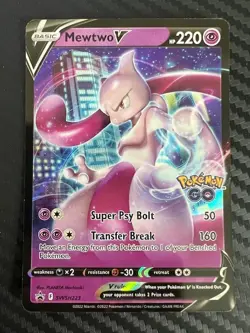 Pokemon TCG Mewtwo V SWSH Black Star Promos SWSH223 Holo Promo NM - Image 1