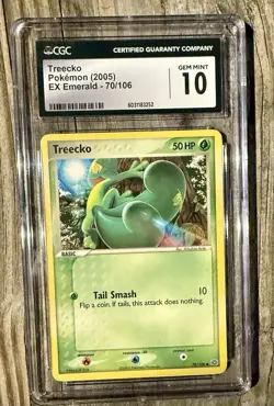 Pokemon TCG Treecko 70/106 2005 EX Emerald CGC GEM MINT 10 - Image 1