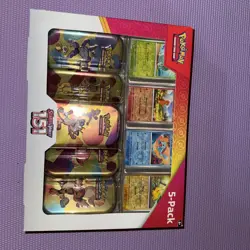Pokemon 151 Scarlet Violet Costco 5-Pack Mini Tin Bundle Exclusive New & Sealed - Image 1
