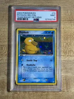 2004 POKEMON EX TEAM ROCKET RETURNS PSYDUCK #70 REVERSE PSA 9 MINT - Image 1