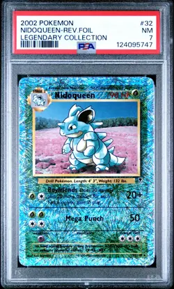 2002 POKEMON LEGENDARY COLLECTION #32 NIDOQUEEN-REVERSE FOIL PSA 7 - Image 1