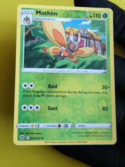 Pokemon - Mothim - 011/172 - Rare - Reverse Holo - Brilliant Stars - NM/M - New - Image 1