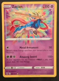 Zacian Amazing Rare 082/185 Vivid Voltage Holo Pokemon Card - Image 1