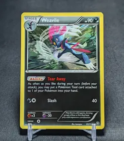 Weavile Regular Rare Darkness 2016 Steam Siege Pokemon TCG Card 61/114 - Image 1