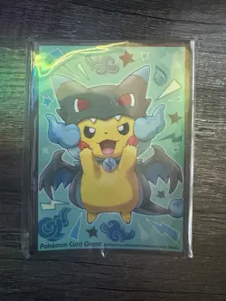 Pokemon Center Exclusive Poncho Pikachu Mega Charizard X Card Sleeves Full Set - Image 1