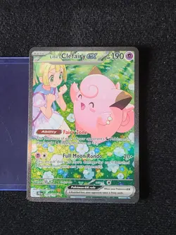 Pokemon TCG Lillie's Clefairy EX Holo Card 184/159 Sv09: Journey Together SIR - Image 1