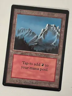 Magic the Gathering MTG Beta Mountain v.1 (SNOW) LP+ (Beta Bob) - Image 1