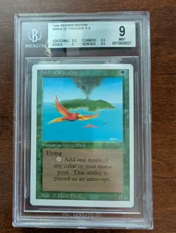 MTG Magic The Gathering Revised Birds of Paradise BGS Grade 9 1994 - Image 1