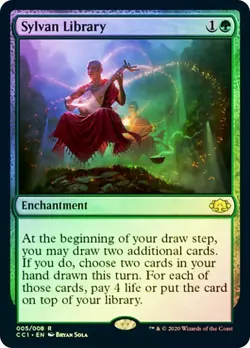 CC1 Foil SYLVAN LIBRARY 1x Premium Commander Collection Green MTG - Image 1