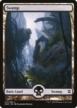 Lot of 20x Swamp #273 - ZNR Zendikar RIsing- MTG Magic FULL ART Land - Image 1