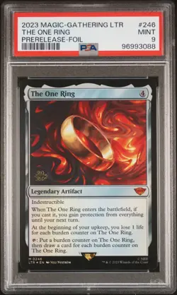 2023 Magic Gathering Lord Rings One Ring Prerelease Foil #246 PSA 9 MINT - Image 1