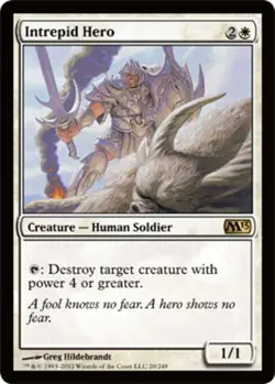 Moderate Play, English MTG Regular Intrepid Hero Magic 2013 Magic the Gathering - Image 1