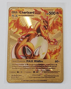 2020 POKEMON CHARIZARD DX GOLD METAL CARD - Image 1