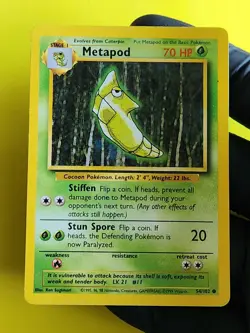 Pokemon TCG Metapod Base Set 54/102 Regular Unlimited Common Lp - Image 1
