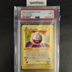 First Edition 1999 Pokemon Base Set 21/102 Electrode PSA Mint 9 - Image 1