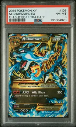 Pokemon M Charizard EX 108/106 Flashfire Secret Rare PSA 8 NM-Mint - Image 1