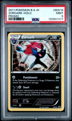 2011 POKEMON B&W PROMO #BW19 ZOROARK-HOLO PSA 9 - Image 1